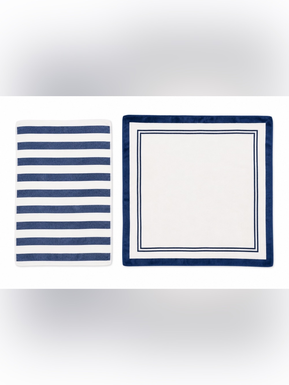 Baby Gap Lambs & Ivy Blue White Cotton Baby Blanket Bundle 2 Piece